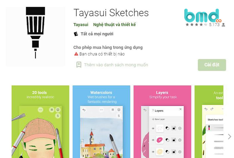 app thiết kế Tayasui Sketches