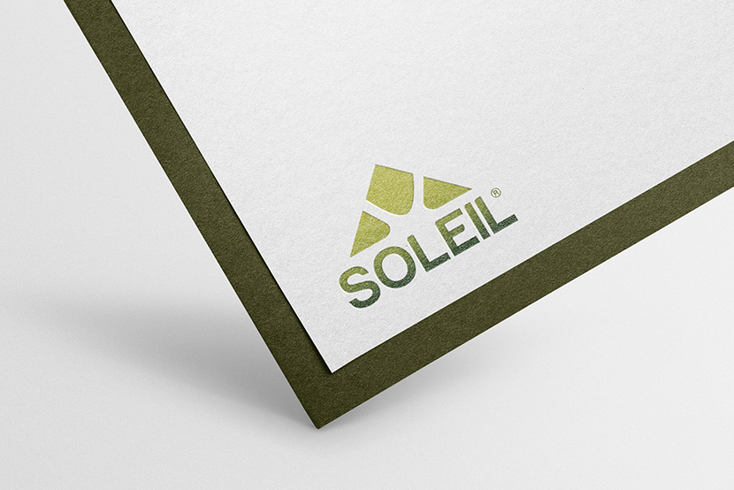 Logo Soleil phối cảnh in trên giấy mỹ thuật