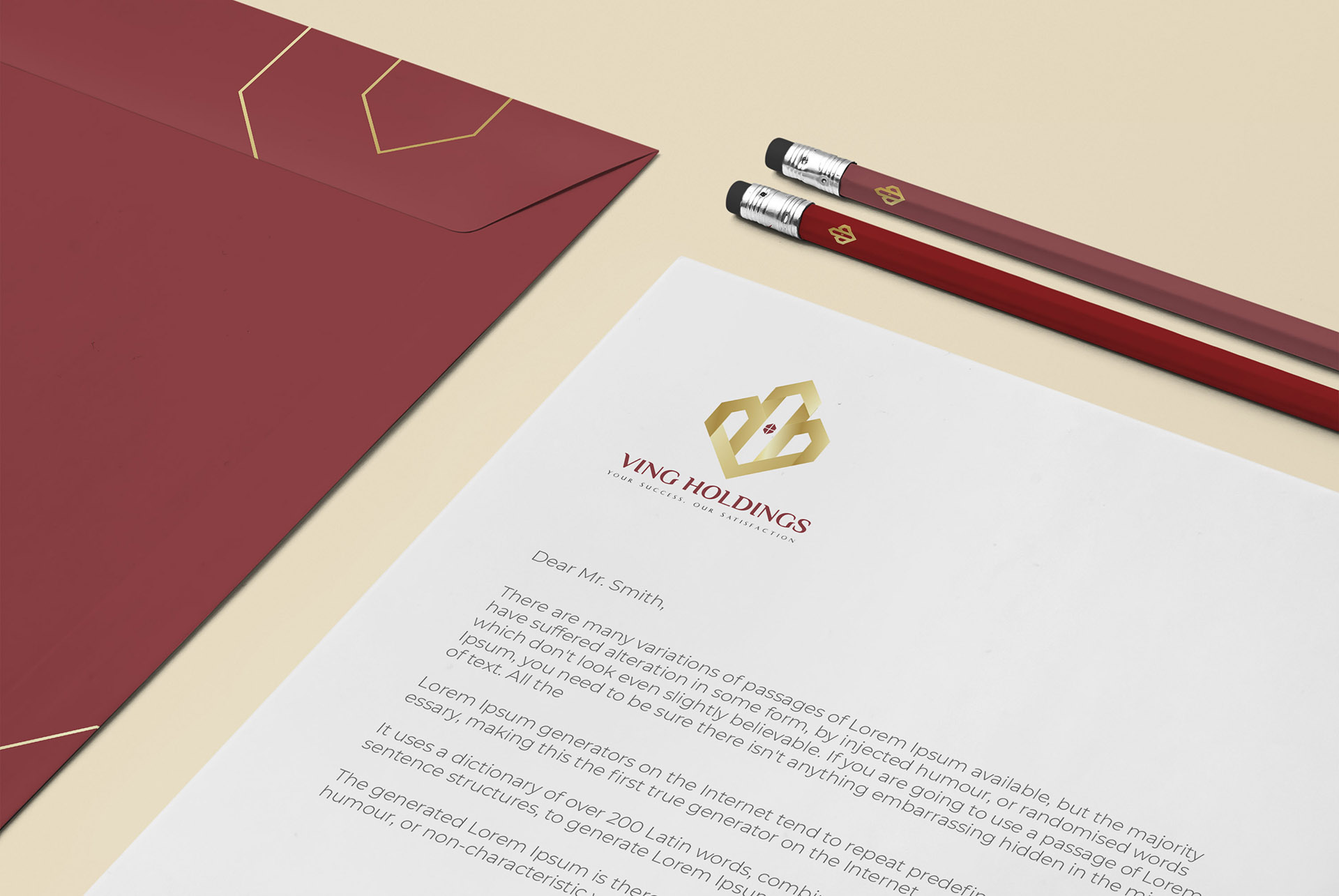Logo phối cảnh trên ấn phẩm văn phòng